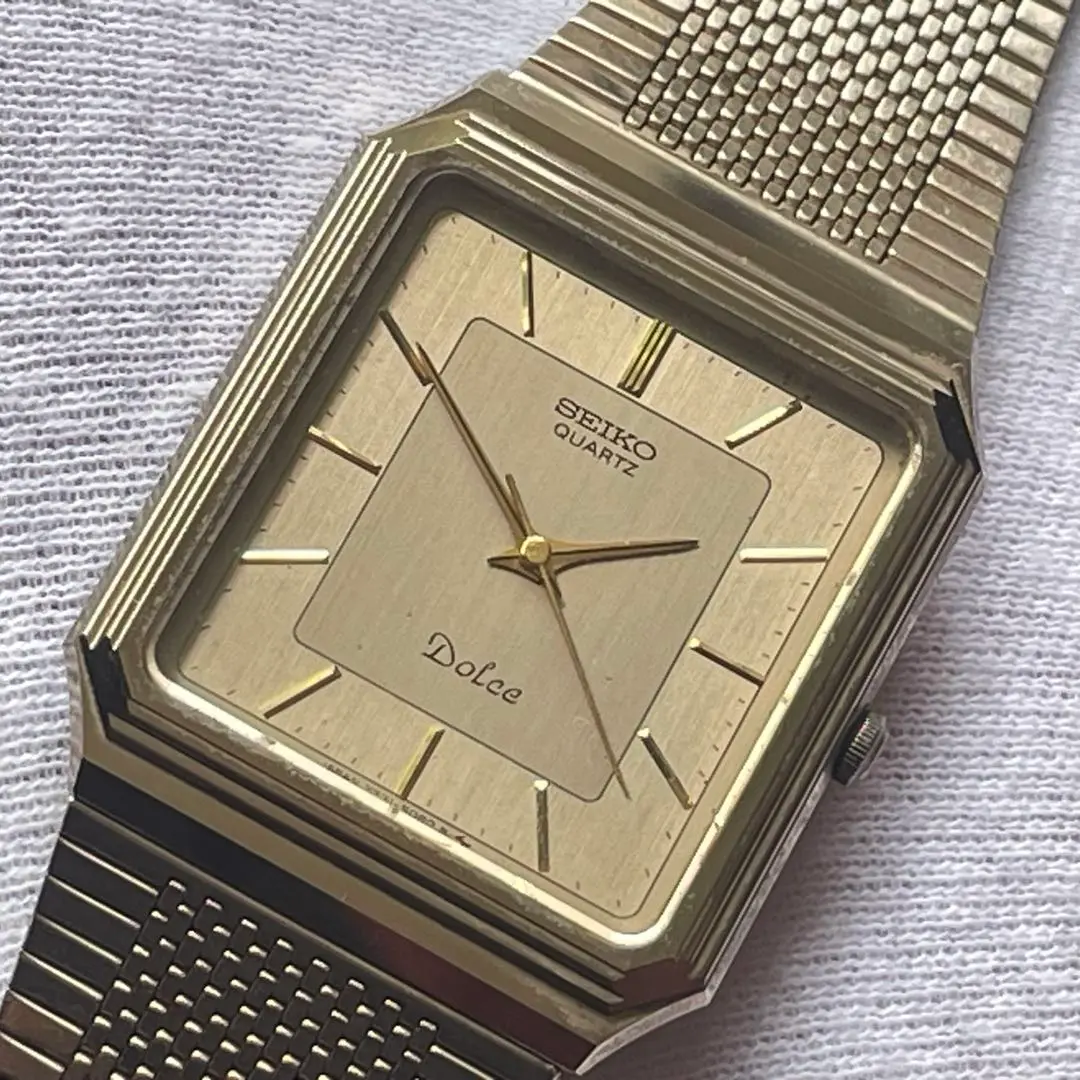 稼動品　SEIKO DOLCE 7731  日本製 レザー　ゴールド　メンズ Yahoo!オークション -「セイコー7731」(ドルチェ) (セイコー)の