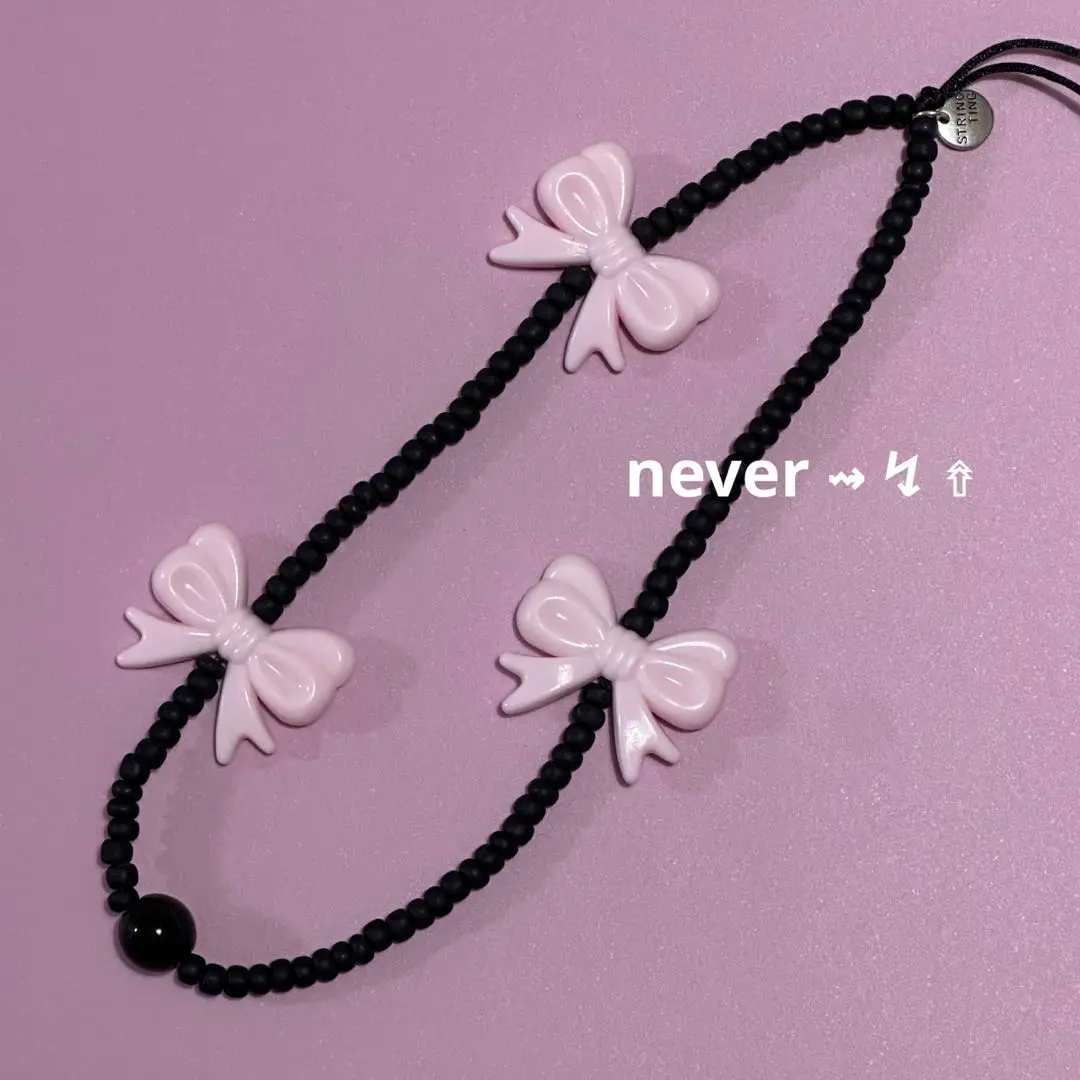 公式完売★String Ting★タグ付正規品 スマホストラップ リボン＆パール 公式完売☆String Ting☆タグ付正規品 スマホストラップ リボン