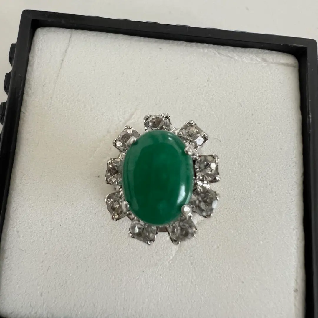 翡翠 領帶夾 綠 碧 綠色 天然石 石頭 配件 古董 復古 的縮圖