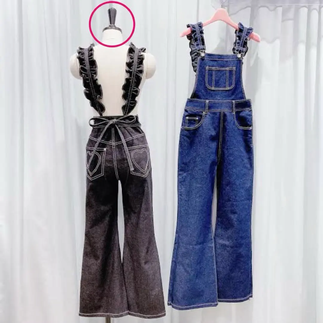サロペット・オーバーオール・オールインワン lillilly lilLilly（リルリリー）の「レザーフリルオールインワン