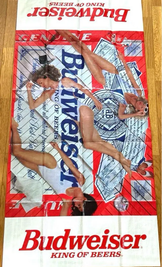 ビンテージ品◾️Budweiser バドワイザー 折り畳みベッド/ ビーチベッド Budweiser バドワイザー ブルー リクライニング 椅子 サマー