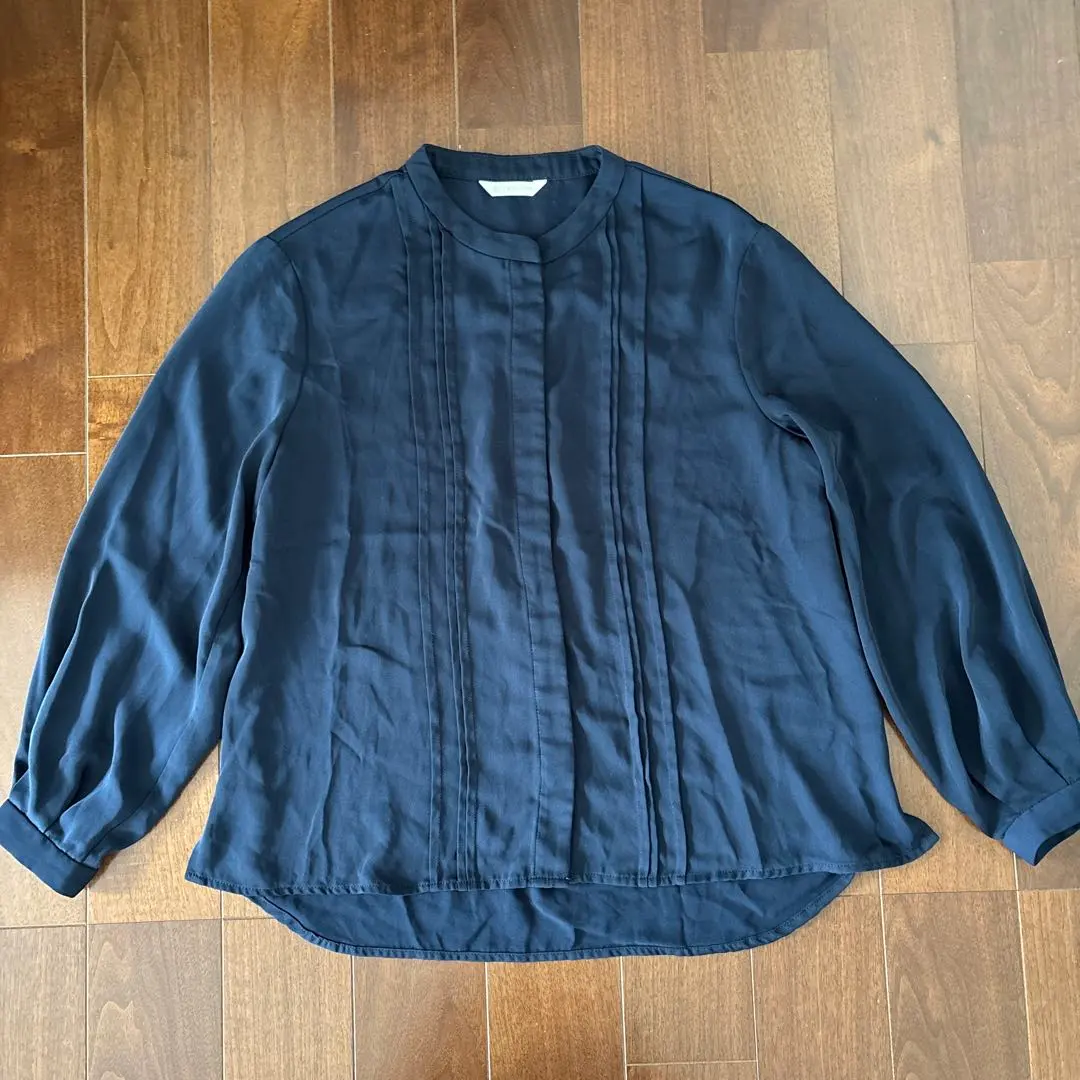 Thumbnail of Beams Heart Long Sleeve Blouse Band Collar Navy