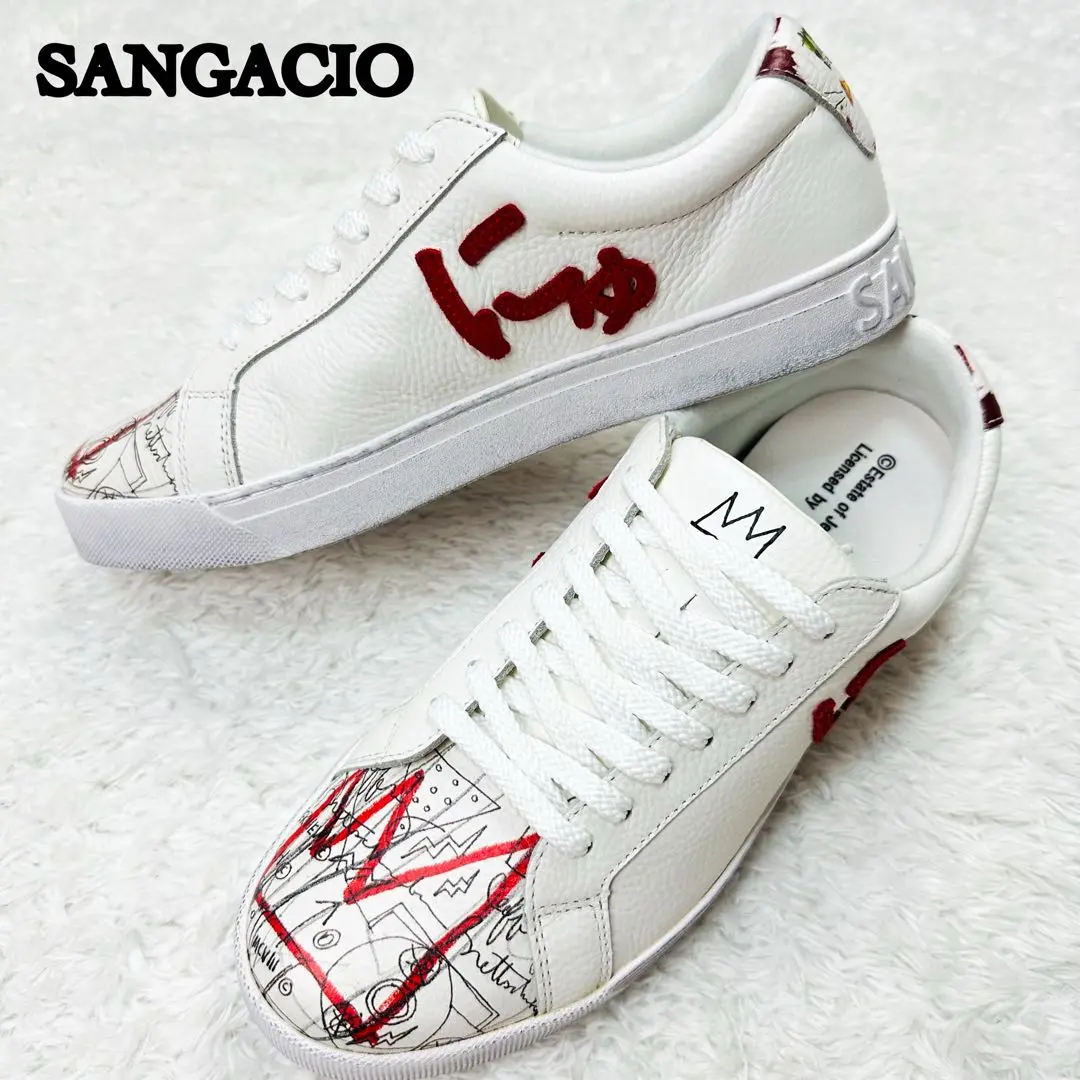 ★新品 抽選限定 サンガッチョ× バスキア にゅ〜ず USED加工 白 26.5 ☆新品 抽選限定 サンガッチョ× バスキア にゅ〜ず USED加工 白 26.5