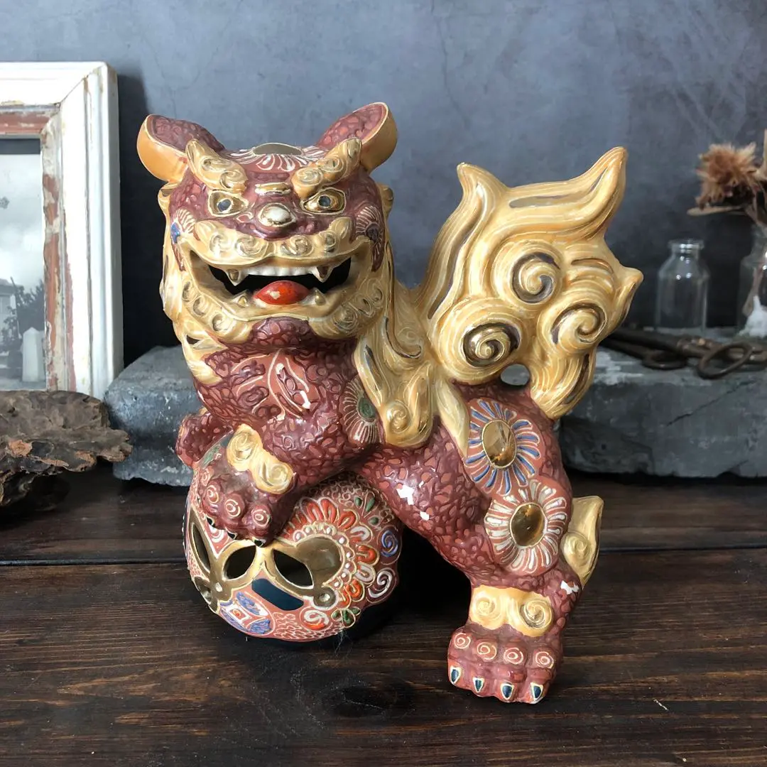九谷焼八幡釜須栄 白盛　義剣獅子置物床飾 縁起物　お正月 2025年最新】獅子 須栄義の人気アイテム - メルカリ