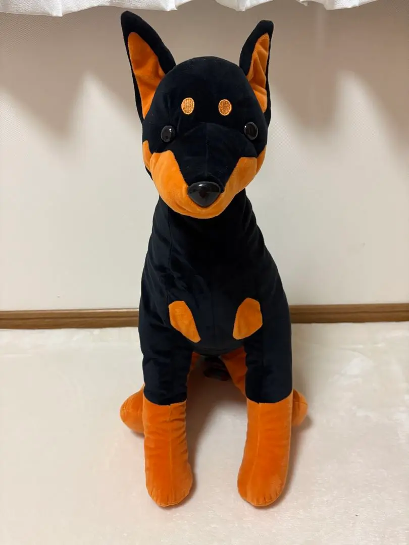 SALE⭐︎希少　大きな番犬　ぬいぐるみ　ドーベルマン？ロットワイラー？　寝そべり 希少 大きな番犬 ぬいぐるみ ドーベルマン？ロットワイラー
