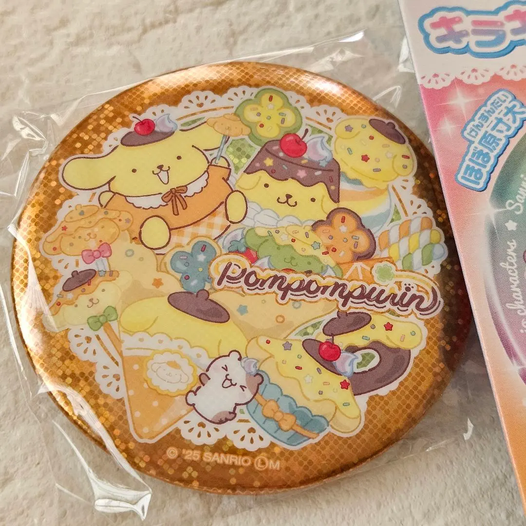 Thumbnail of Sanrio Characters Glitter BIG Can Badge - Pompompurin