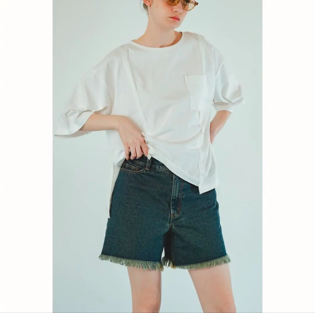 pinue カットオフショートパンツ（OLD BLUE） 2025年最新】ピヌエ ショートパンツ・ハーフパンツの人気