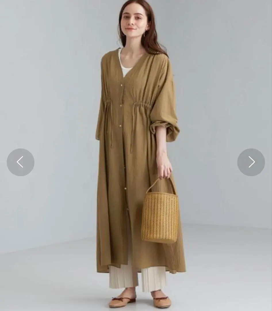 綠標放鬆 CFC 棉紗布長袍連衣裙 的縮圖