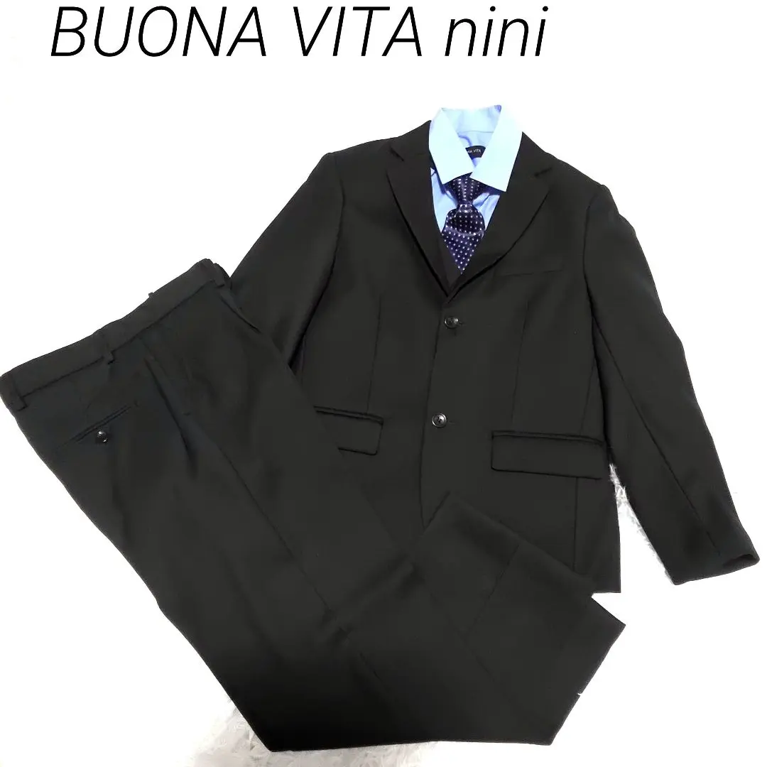 極美品✨BUONA VITA ボナヴィータ スリーピース スーツ 黒 160 Amazon | 【ボーナヴィータ】 男の子 スーツ ブラック 卒業式
