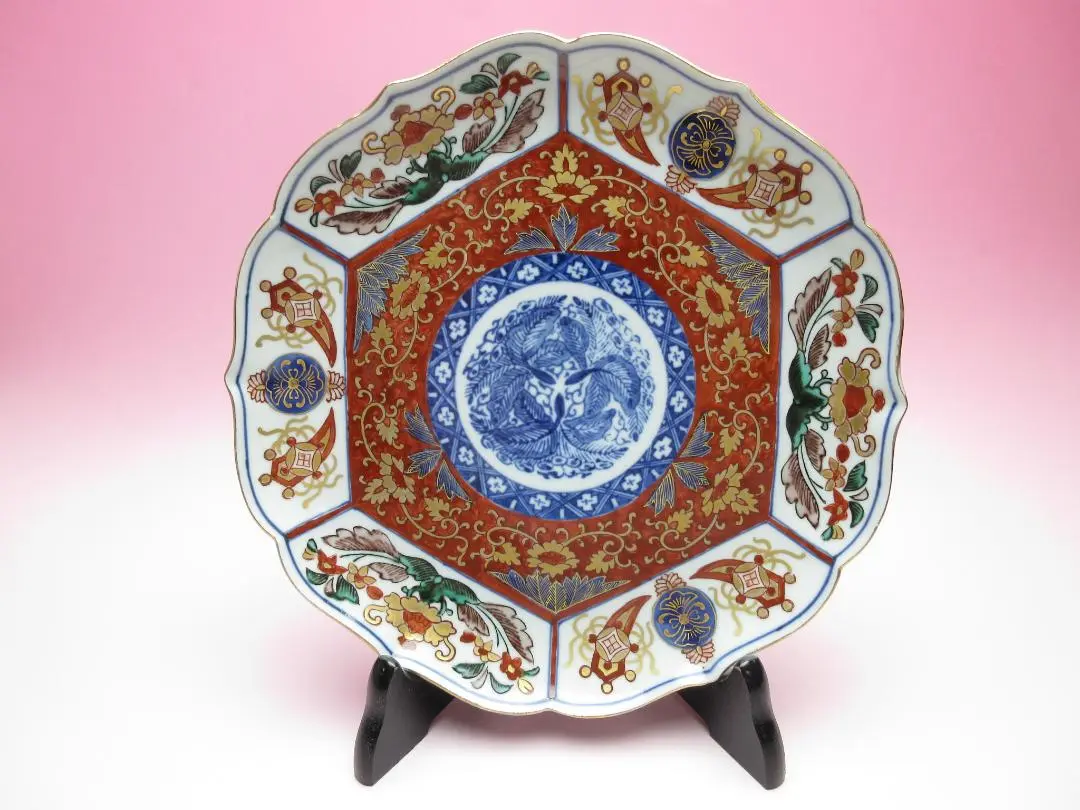 九谷焼　大聖寺伊万里　奇玉宝鼎之珍　金襴手　小千代久　猪口　二十客　GR4824 大聖寺伊万里 金襴手 奇玉宝鼎之珍 捻り紋菊花皿 小膾皿 4客セット