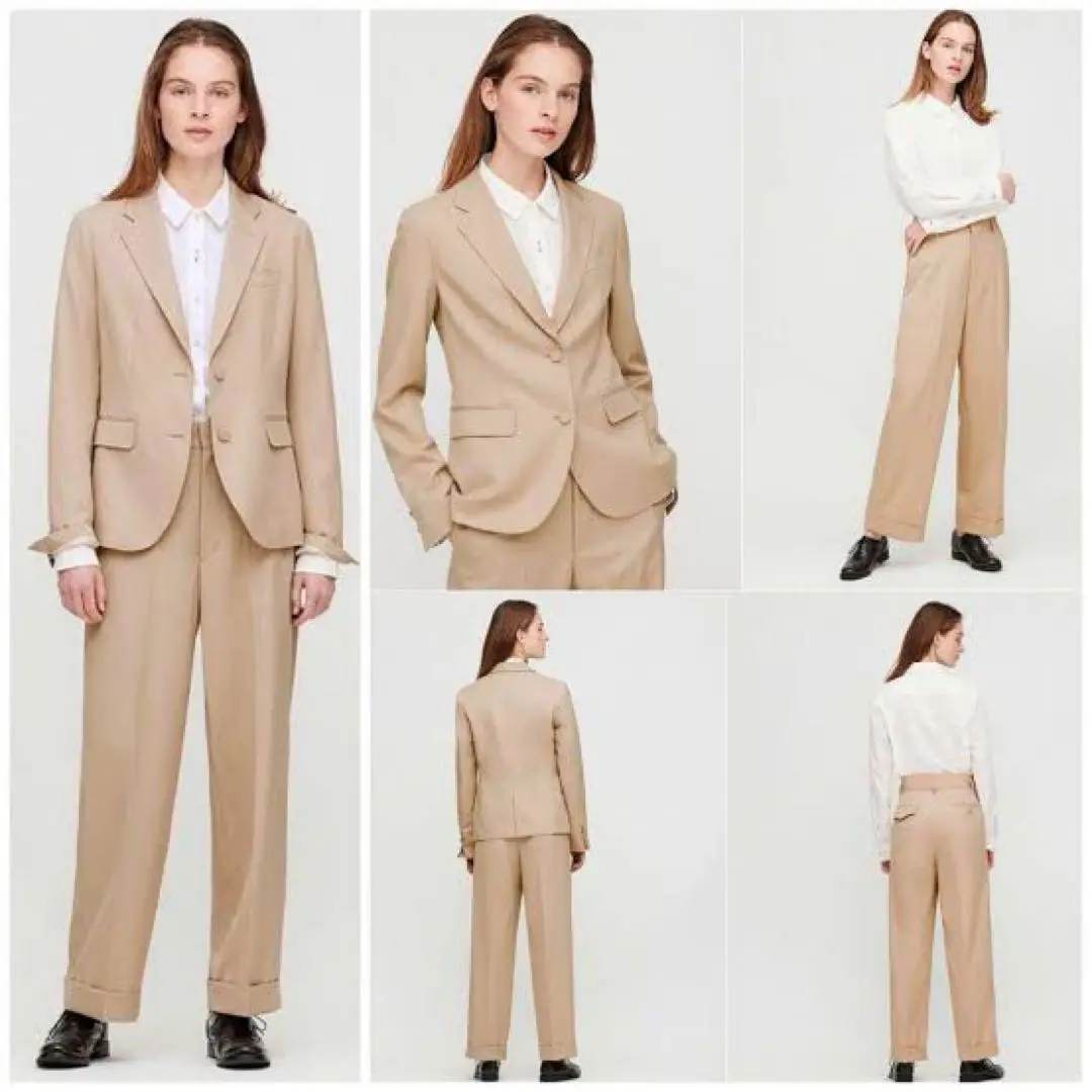 新品未使用タグ付き⭐︎UNIQLO×Theory セットアップスーツ ベージュ S UNIQLO（スーツ ・ ベージュ系）のフリマアイテム一覧