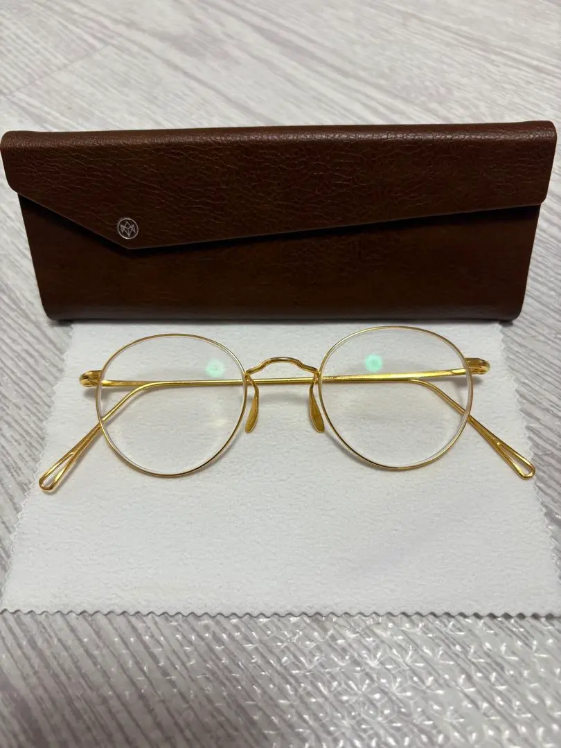 ayame MANRAY 曼雷 46⬜︎21 黃金 度數鏡片附鏡盒 的縮圖