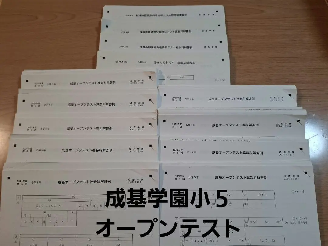 成基学園　2021年度　小５オープンテスト　講習会最終日テスト　総まとめテスト 2025年最新】成基学園 オープンテストの人気アイテム - メルカリ