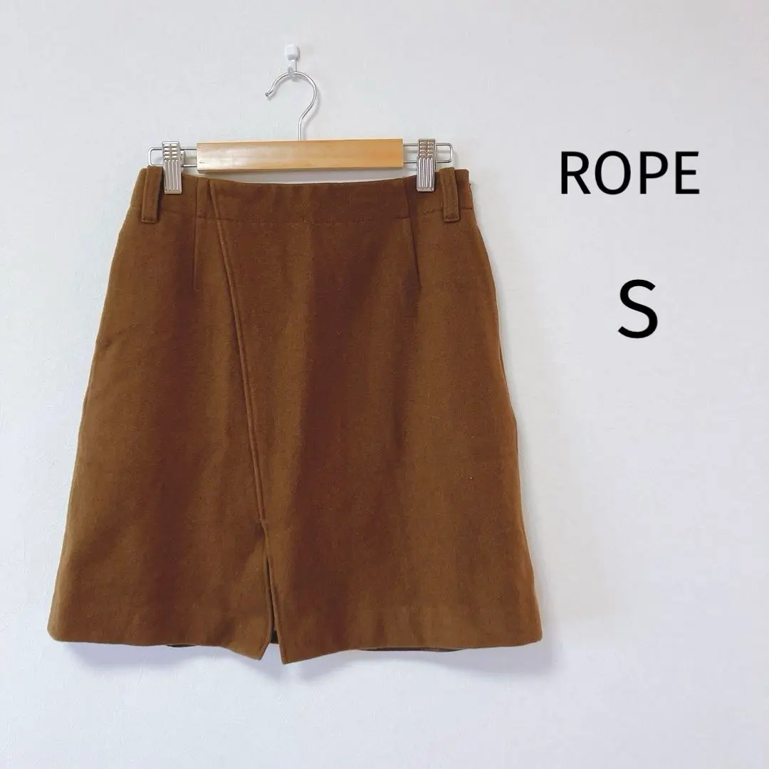 ROPE 羅佩 窄裙 毛 100% 棕色 S 36 冬 的縮圖