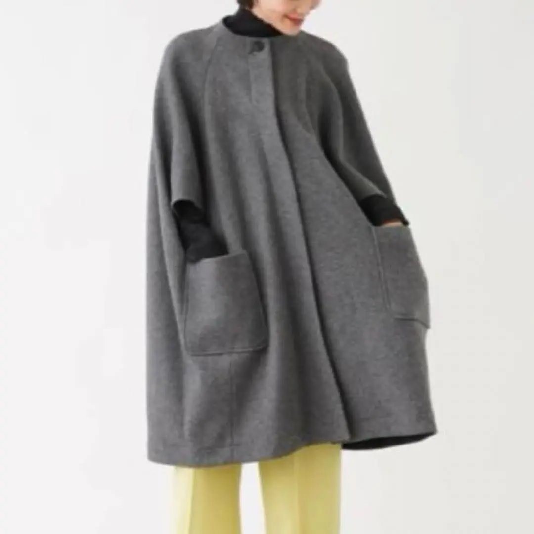 【美品】NEMIKA / Leilianニット ケープコート ポンチョ マント Leilian by Eriko Nakamura 中村江里子 ニットケープ
