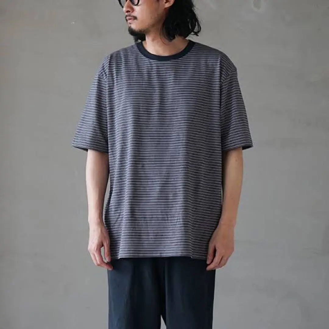 バトナー　トルネードコットンボーダーTシャツ　BATONER BATONER/バトナー】Men Tornade Cotton Border T-Shirt