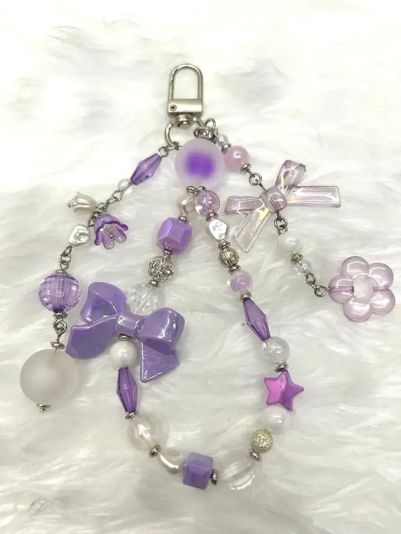 Thumbnail of Jangling Purple x Flower Keychain Strap - Oshikatsu (Supporting Your Favorite) - Korean Style