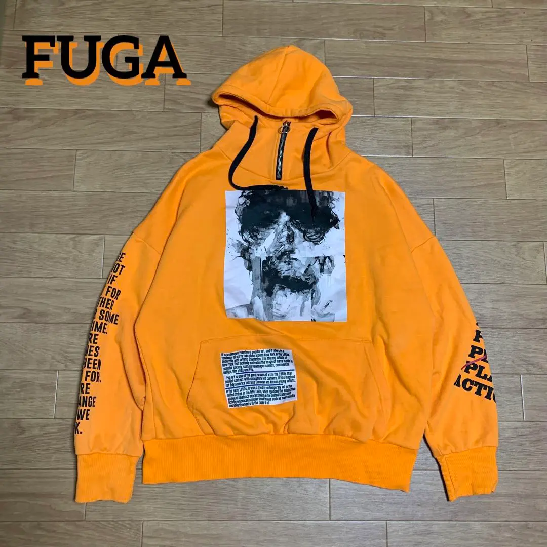 ひなた様【FUGA】フーガ　フード付きパーカー　ダブルジップ　七分袖　ブラック m82209407214_1.jpg?1725530865