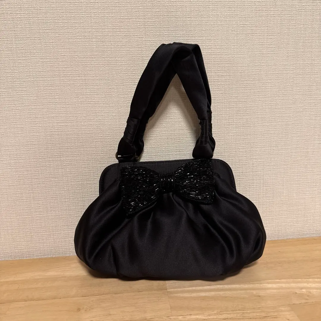 Thumbnail of Rebecca Taylor Black Beaded Ribbon Party Bag