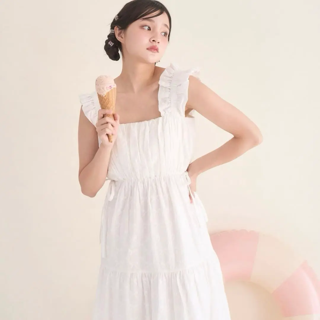 ワンピース muguet cotton ribbon tiered frill op 2025年最新】muguet cotton ribbon tieredの人気アイテム - メルカリ