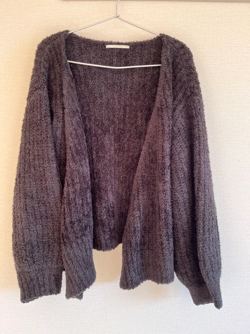 Thumbnail of Dark gray fluffy cardigan, long sleeves