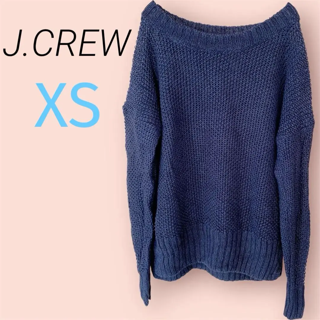 Thumbnail of Excellent condition ✨ J.Crew 【XS】 J.Crew Navy Off-the-shoulder sheer knit