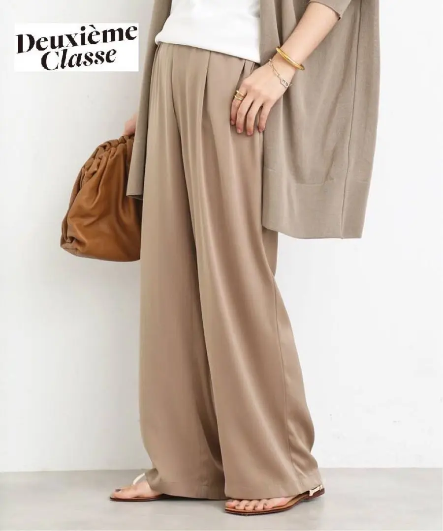 再値下げDeuxieme classe SATIN EASY パンツ Deuxieme Classe パンツ *SILK SATIN イージーパンツ レディース
