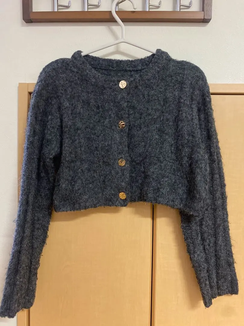 Thumbnail of Now on sale only!! GRL Dark Gray Cropped Knit 5 Button