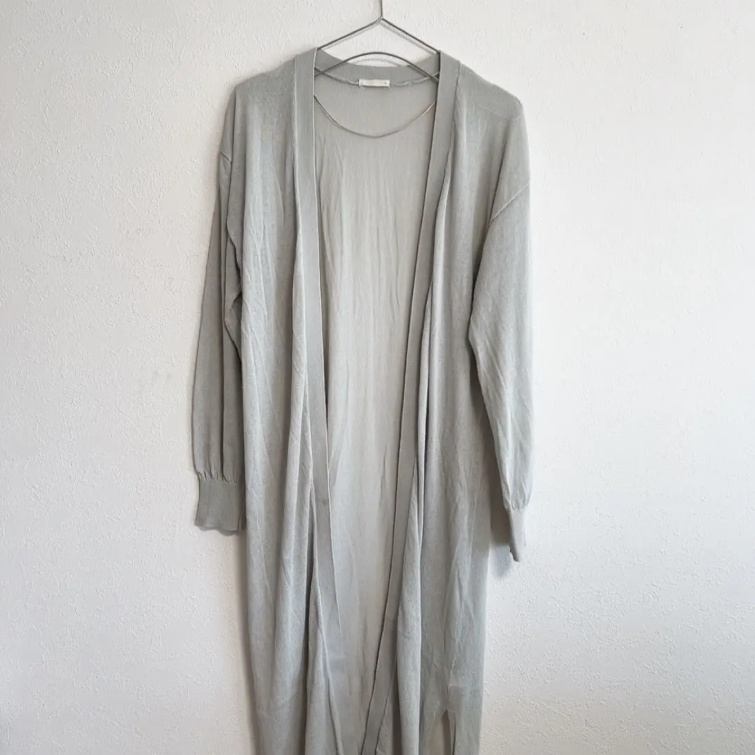 Thumbnail of Defective GU Sheer Long Cardigan, Gray, Size M