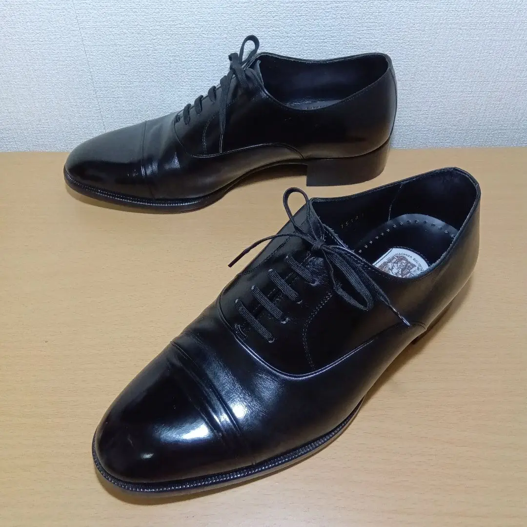 【最終値下げ】Marelli ELEGANZA 革靴ブラック　編み込み　黒 最終値下げ】Marelli ELEGANZA 革靴ブラック編み込み黒