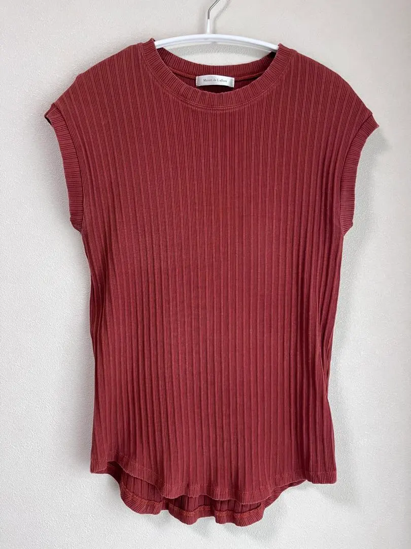 Thumbnail of Maison de L'allure Ribbed Sleeveless Top - Orange Brown