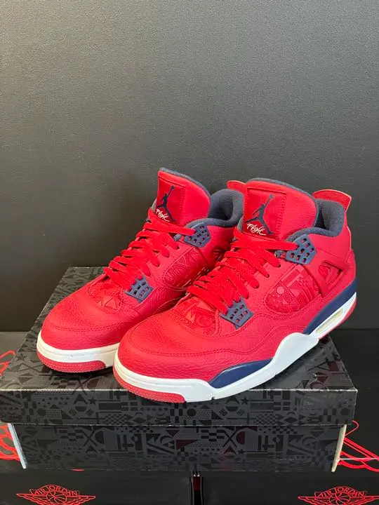 ナイキ エアジョーダン 4 レトロ 赤 白 紺 FIBA フィバ NIKE