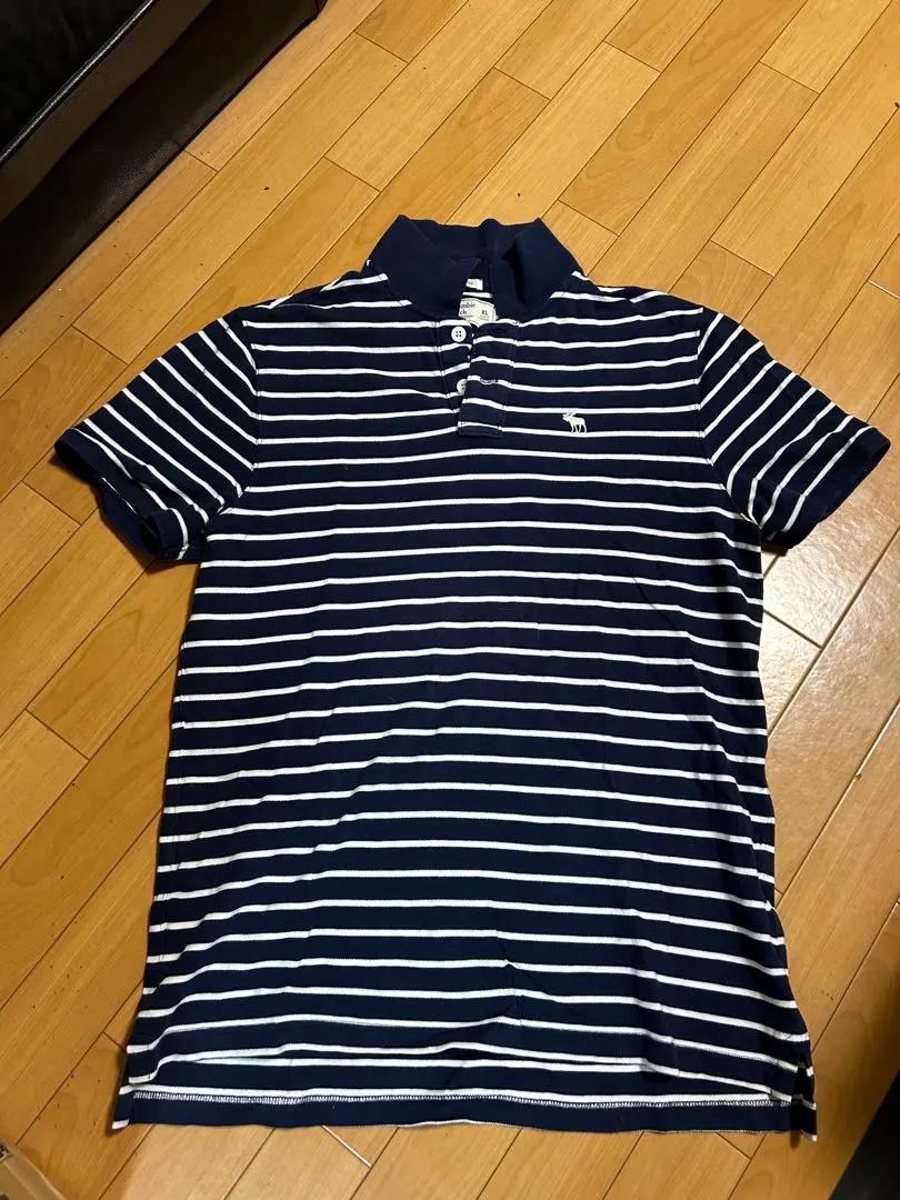Abercrombie & Fitch 海軍藍 條紋 Polo衫 XL 的縮圖