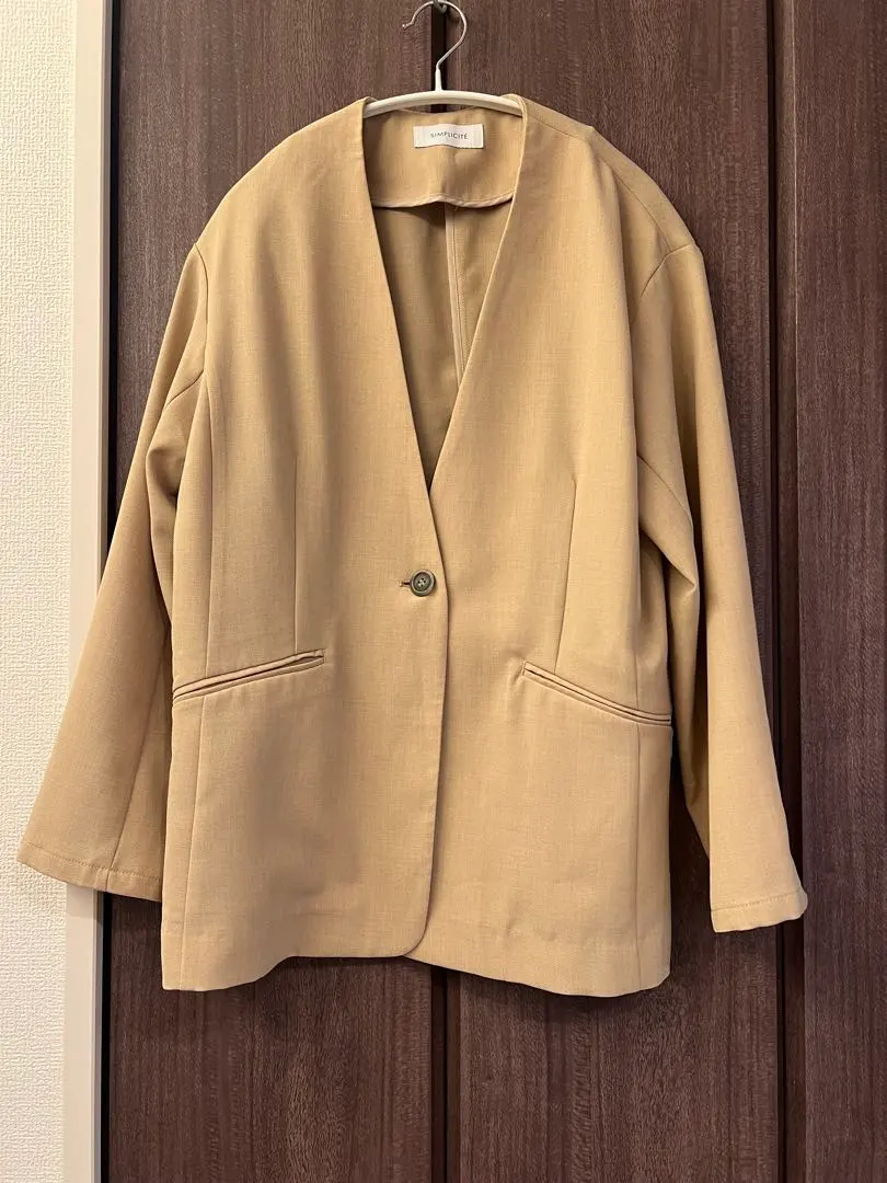 Thumbnail of SIMPLICITÉ Collarless Jacket, Beige