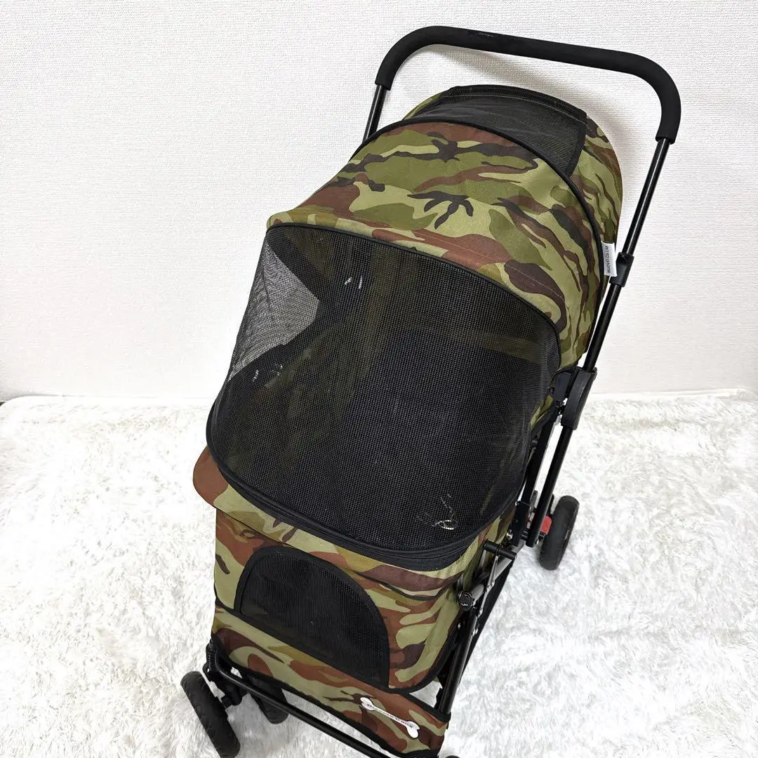 【美品】ピッコロカーネ プリモ 迷彩 ペットカート 数回使用のみ 倉庫保管 美品】ピッコロカーネ プリモ 迷彩 ペットカート 数回使用のみ