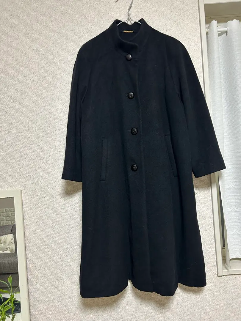 Thumbnail of Tokyo Style, 100% Cashmere Black Long Coat with Buttons, L