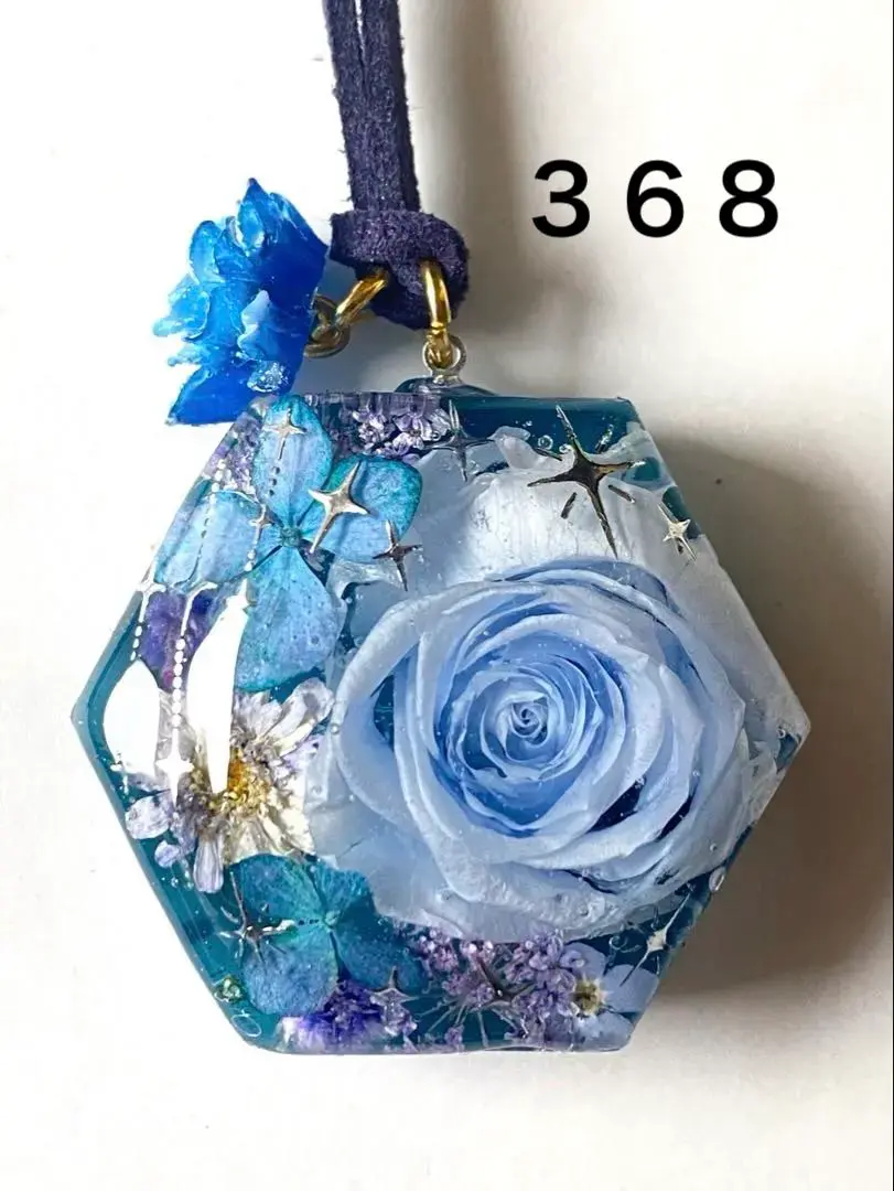 永生花玫瑰 紫陽花 乾燥花項鍊 的縮圖