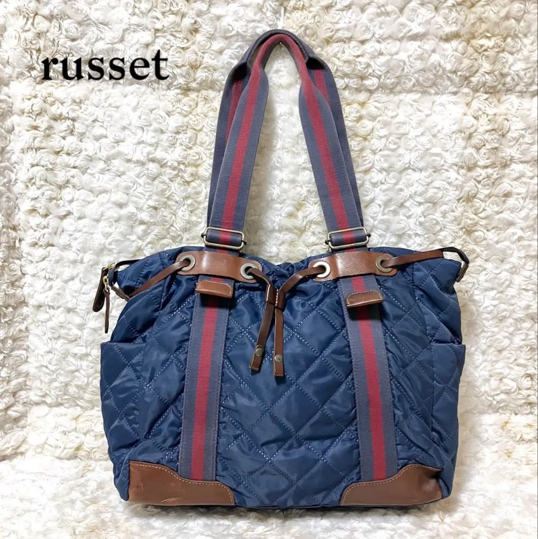ラシット　トートバッグ  紺色　美品 セール】 russet / ラシット トートバッグ（条件：ブルー系