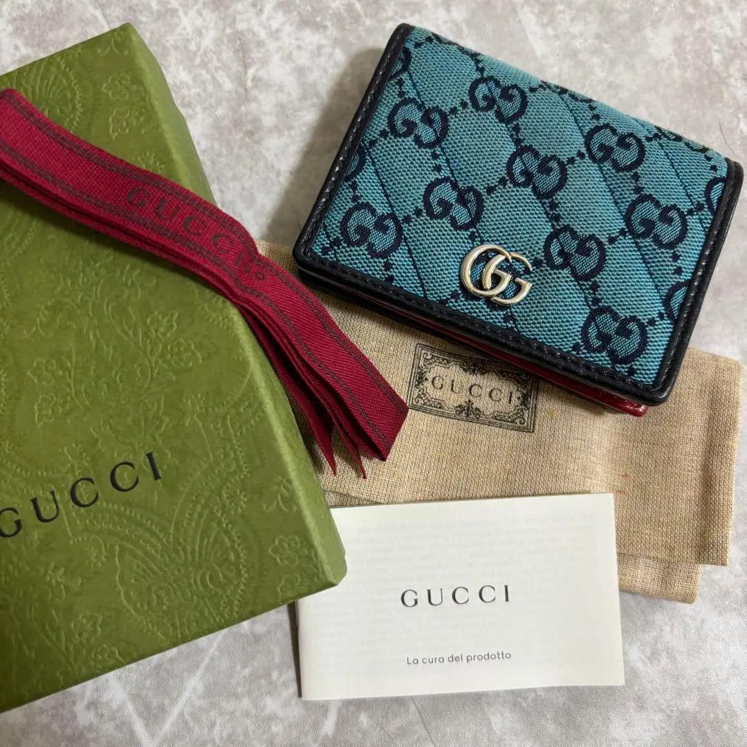 I105 GUCCI 古馳 Gucci 雙摺錢包 GG Marmont 絎縫 的縮圖