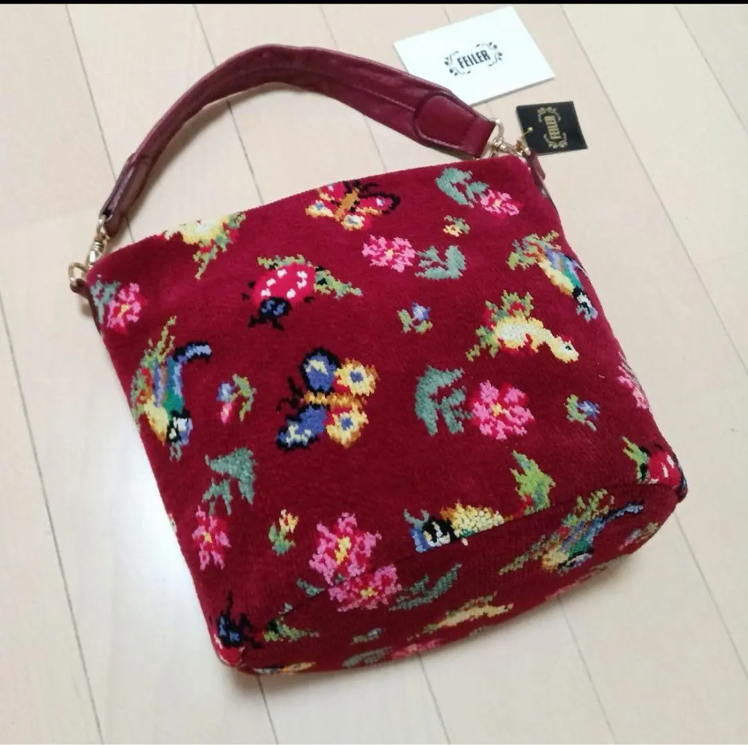 FEILER　ハイジ　シェルポーチ　ダークレッド　ノーブルローズ　限定品　未開封 FEILER ハイジ シェルポーチ ダークレッド ノーブルローズ 限定