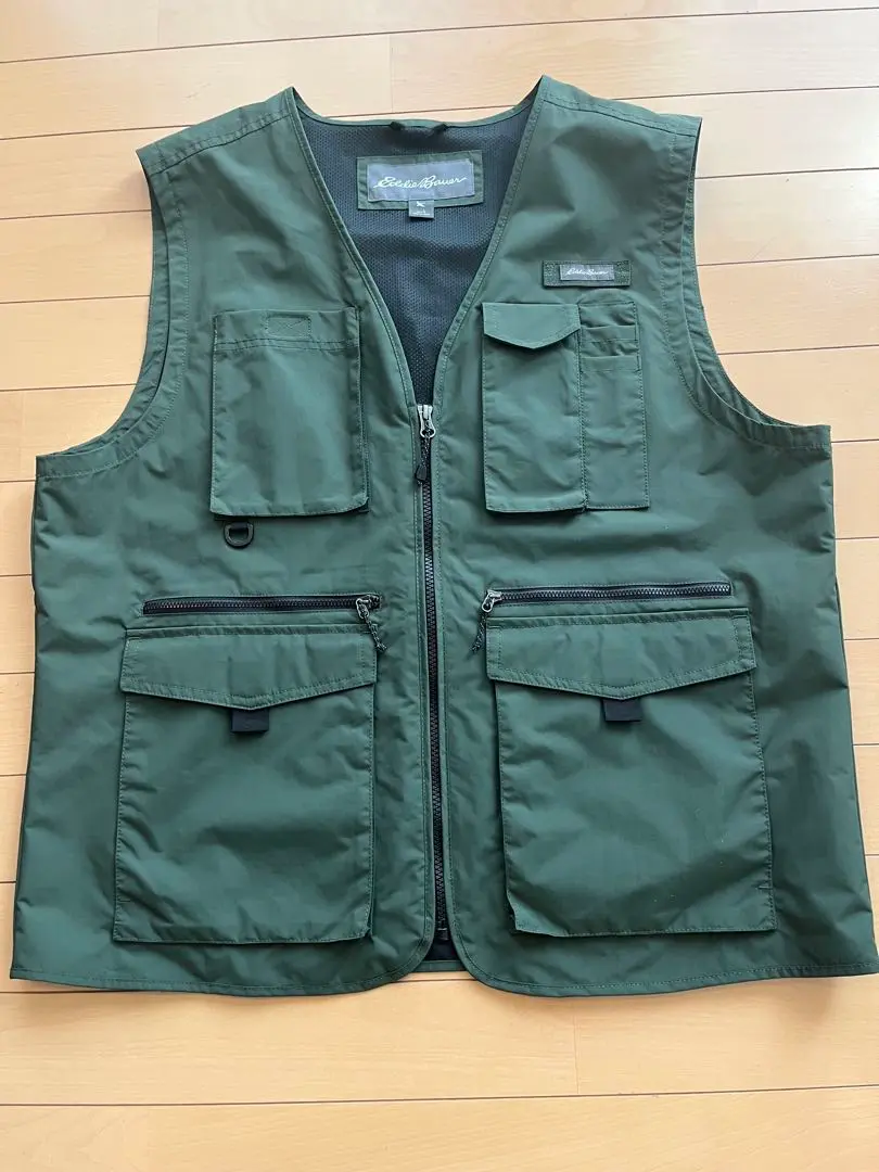90s エディーバウアー フィッシングベスト M 4ポケット 釣り 白タグ