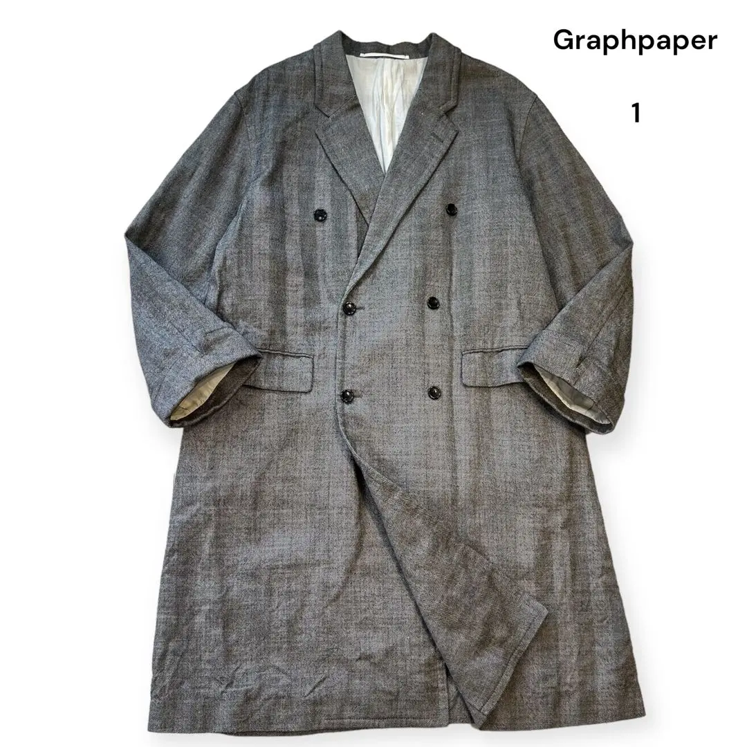 2017AW graphpaper KIBATA ロングチェスターコート ウール チェスターコート メンズ ロングコート ビジネス カシミヤ混