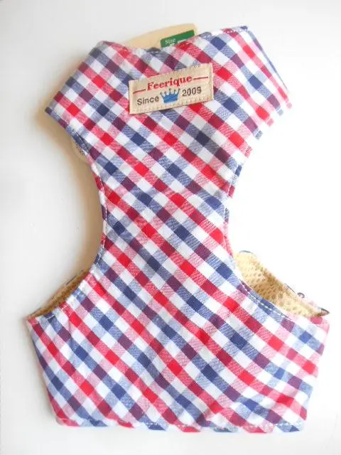 Thumbnail of Small Dog Felice Gingham Check Vest Harness Size 5 Red - Up to 8kg Shih Tzu