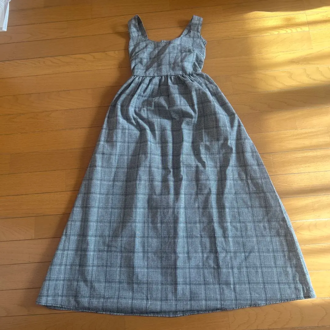 Thumbnail of GRL Plaid Checkered Back Ribbon Dress