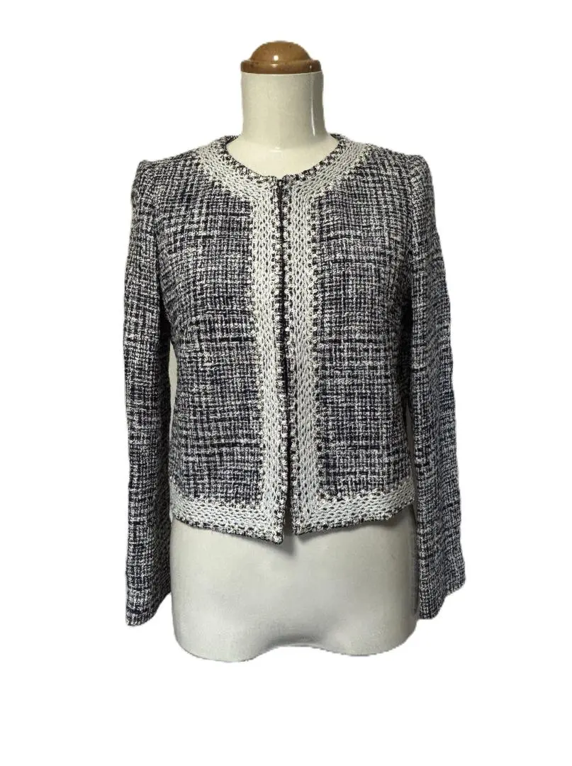 Thumbnail of J686★ANAYI Tweed Jacket Collarless Lame 36 Gray Women's Wedding