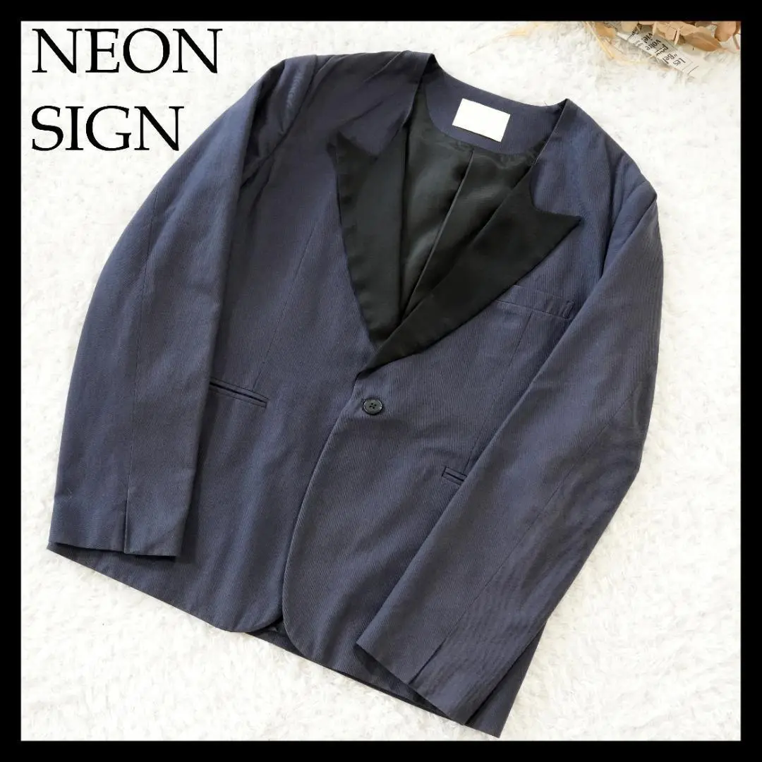 新品 NEON SIGN ストライプ ノーカラージャケット テーラードジャケット 2025年最新】NEON SIGN メンズ テーラードジャケットの人気