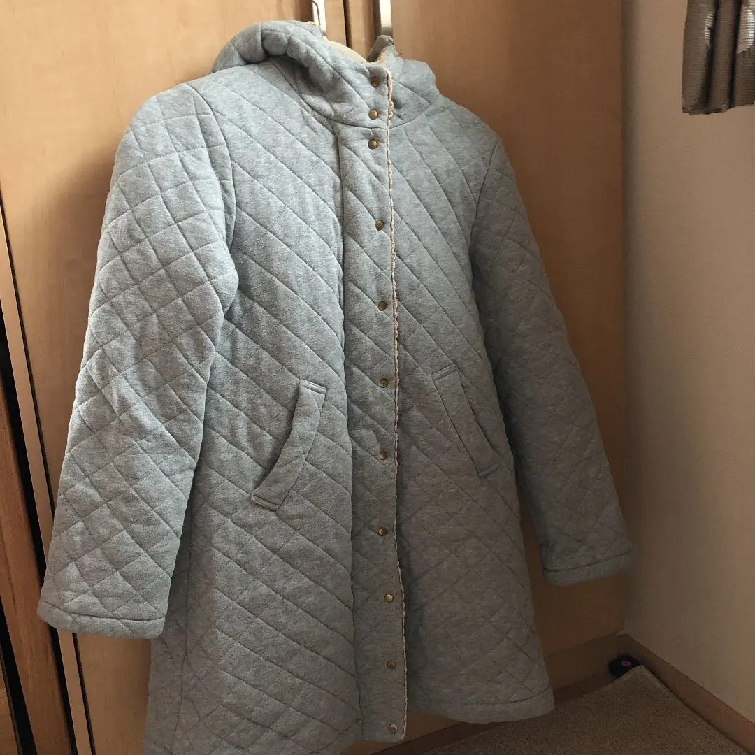 Thumbnail of Franche Lippee Coat M Gray Quilted Hood with jewel embellishments