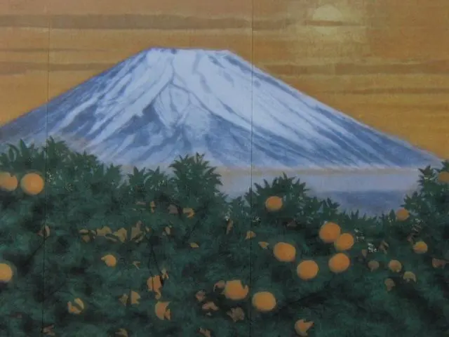 風景画　平山郁夫 「富士の朝」　額付き　手描き　肉筆 風景画 平山郁夫 「富士の朝」 額付き 手描き 肉筆（平山郁夫