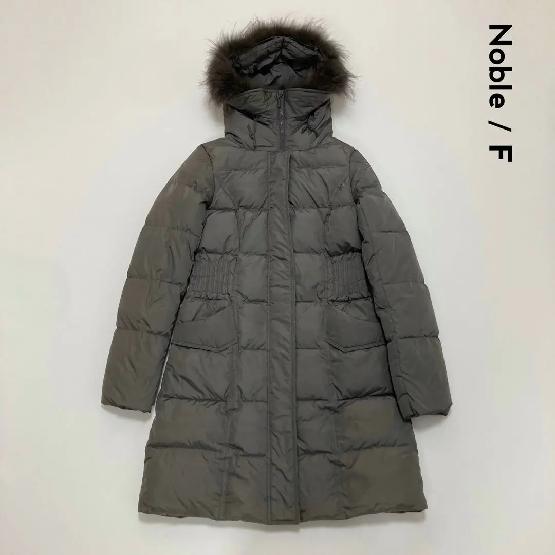 Noble ノーブル ミドルダウンコート　ベージュグレー 高レビュー獲得！買って安心の
