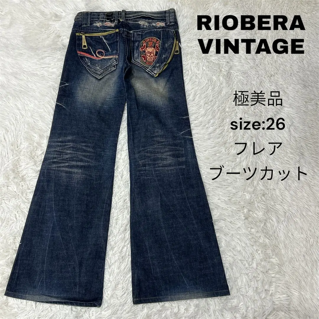 新品 RIOBERA リオベラ　ブーツカットデニム 29インチ 1770 Riobera ブーツカットデニム 刺繍 28インチ ダメージ - メルカリ